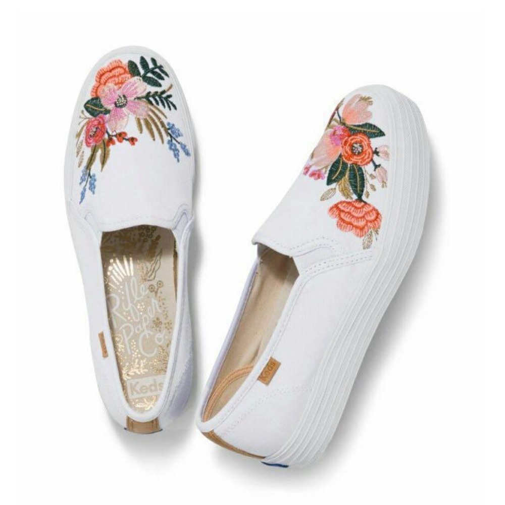 Rifle Paper Co x Keds Embroidery Floral Slip Ons